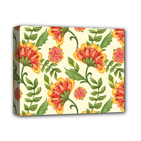 Orange Flowers Deluxe Canvas 14  X 11  (stretched) by designsbymallika