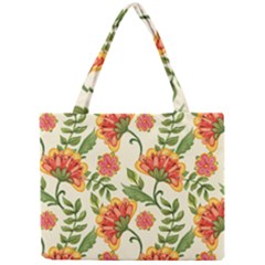 Orange Flowers Mini Tote Bag by designsbymallika