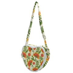 Orange Flowers Heart Shoulder Bag by designsbymallika