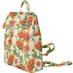 Orange Flowers Buckle Everyday Backpack by designsbymallika