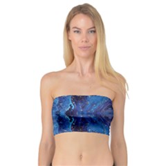 Blue Golden Marble Print Bandeau Top by designsbymallika