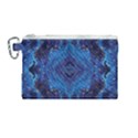 Blue Golden Marble Print Canvas Cosmetic Bag (Medium) View1