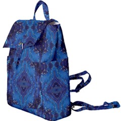 Blue Golden Marble Print Buckle Everyday Backpack by designsbymallika