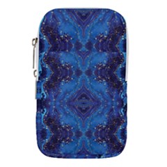 Blue Golden Marble Print Waist Pouch (large)