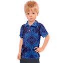 Blue Golden Marble Print Kids  Polo Tee View1