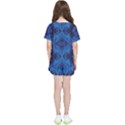 Blue Golden Marble Print Kids  Tee and Sports Shorts Set View2