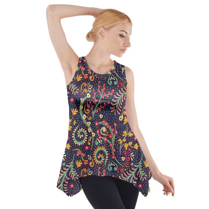 Pretty Baatik Print Side Drop Tank Tunic