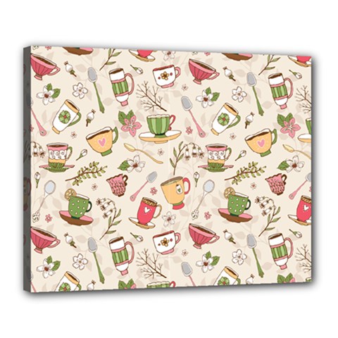 Green Tea Love Canvas 20  X 16  (stretched) by designsbymallika