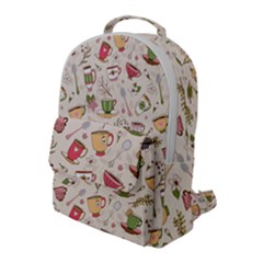 Green Tea Love Flap Pocket Backpack (large) by designsbymallika