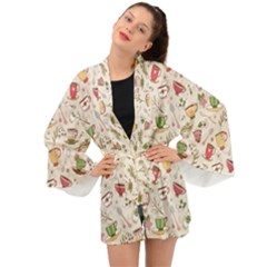 Green Tea Love Long Sleeve Kimono by designsbymallika