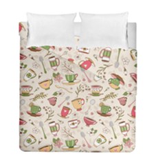 Green Tea Love Duvet Cover Double Side (full/ Double Size) by designsbymallika