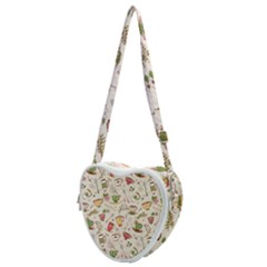 Green Tea Love Heart Shoulder Bag by designsbymallika