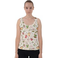 Green Tea Love Velvet Tank Top by designsbymallika