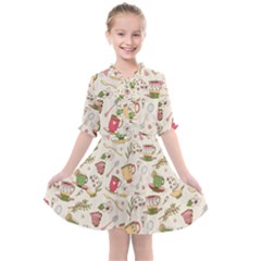 Green Tea Love Kids  All Frills Chiffon Dress by designsbymallika