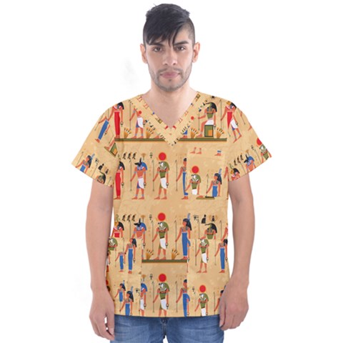 Tribal Love Men s V-neck Scrub Top by designsbymallika