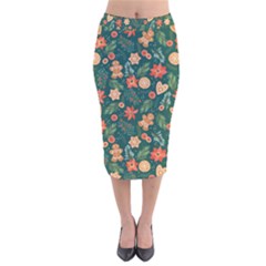 Christmas Pattern 3 Velvet Midi Pencil Skirt by designsbymallika