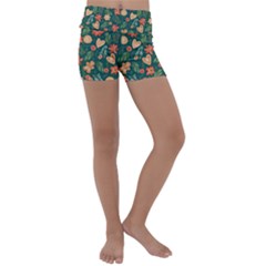 Christmas Pattern 3 Kids  Lightweight Velour Yoga Shorts by designsbymallika