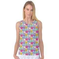 Cute Emoticon Pattern Women s Basketball Tank Top by designsbymallika