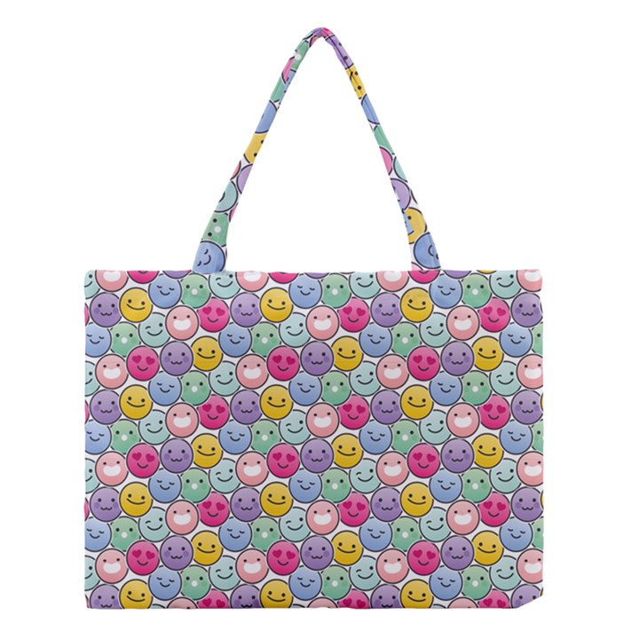 Cute Emoticon Pattern Medium Tote Bag