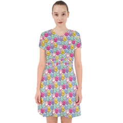 Cute Emoticon Pattern Adorable In Chiffon Dress by designsbymallika