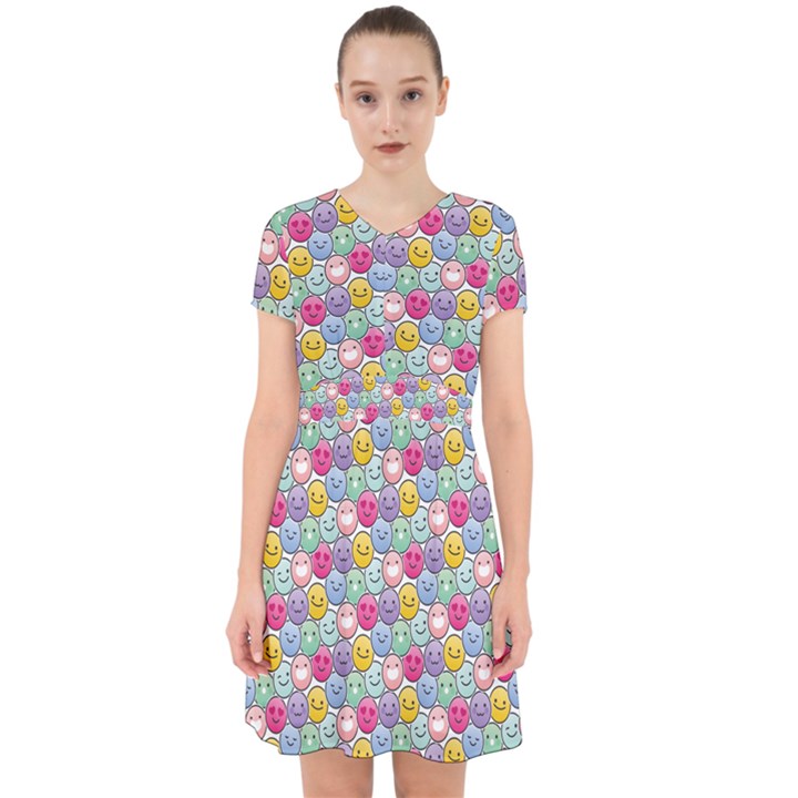 Cute Emoticon Pattern Adorable in Chiffon Dress