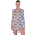 Cute Emoticon Pattern Asymmetric Cut-Out Shift Dress View1