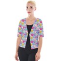 Cute Emoticon Pattern Cropped Button Cardigan View1