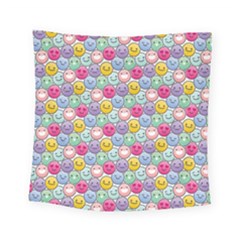 Cute Emoticon Pattern Square Tapestry (small) by designsbymallika