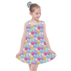 Cute Emoticon Pattern Kids  Summer Dress by designsbymallika