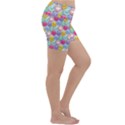 Cute Emoticon Pattern Lightweight Velour Yoga Shorts View3