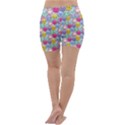 Cute Emoticon Pattern Lightweight Velour Yoga Shorts View4