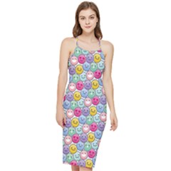 Cute Emoticon Pattern Bodycon Cross Back Summer Dress by designsbymallika