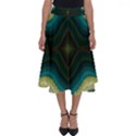 Green Golden Marble Print Perfect Length Midi Skirt View1