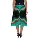 Green Golden Marble Print Perfect Length Midi Skirt View2