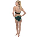 Green Golden Marble Print Plunging Cut Out Swimsuit View2