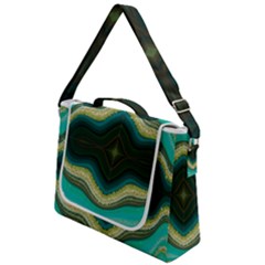 Green Golden Marble Print Box Up Messenger Bag by designsbymallika