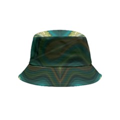 Green Golden Marble Print Bucket Hat (kids) by designsbymallika