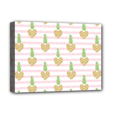 Heart Pineapple Deluxe Canvas 16  X 12  (stretched)  by designsbymallika