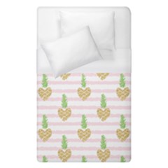 Heart Pineapple Duvet Cover (single Size) by designsbymallika