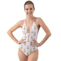 Heart Pineapple Halter Cut-Out One Piece Swimsuit View1