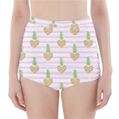 Heart Pineapple High-waisted Bikini Bottoms by designsbymallika