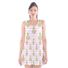 Heart Pineapple Scoop Neck Skater Dress by designsbymallika