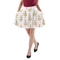 Heart Pineapple A-line Pocket Skirt by designsbymallika