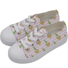 Heart Pineapple Kids  Low Top Canvas Sneakers by designsbymallika