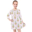 Heart Pineapple Kids  Quarter Sleeve Shirt Dress View1