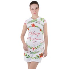 Merry Christmas Drawstring Hooded Dress by designsbymallika