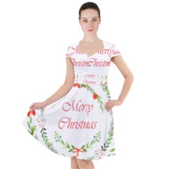 Merry Christmas Cap Sleeve Midi Dress by designsbymallika