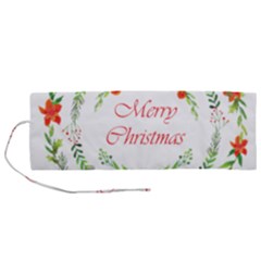 Merry Christmas Roll Up Canvas Pencil Holder (m) by designsbymallika