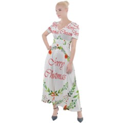 Merry Christmas Button Up Short Sleeve Maxi Dress by designsbymallika