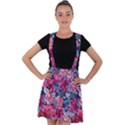 Pink Blue Flowers Velvet Suspender Skater Skirt View1